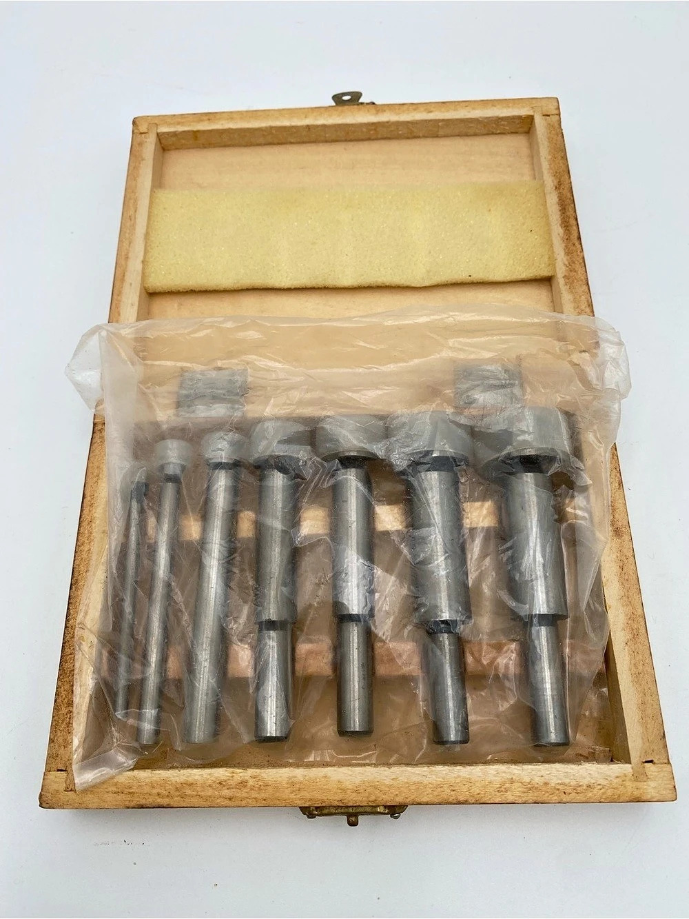 Vintage Metal Tool Set in Wooden Case